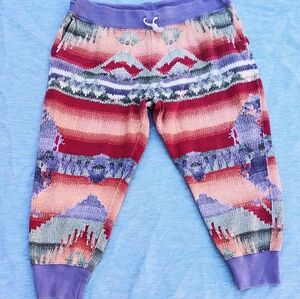 RALPH LAUREN POLO LADIES SZ XL PURPLE LABEL NAVAJO SOUTHWEST JOGGERS EUC